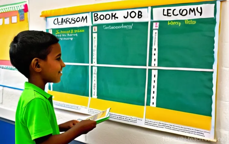 교사 학급 경제 운영법 - **Prompt:** "A vibrant and active classroom filled with happy, diverse children (ages 8-12) engaged ...