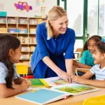 교사 자격증 종류와 취득 방법 - **Prompt 1: The Joy of Early Education**
    A vibrant, sunlit elementary school classroom, filled w...